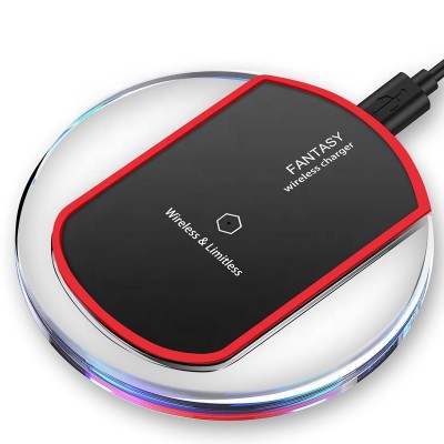 2020 Amazon K9 Universal Crystal Qi Wireless Charger With LED Light Mobile Phone Wireless Charging For iPhone